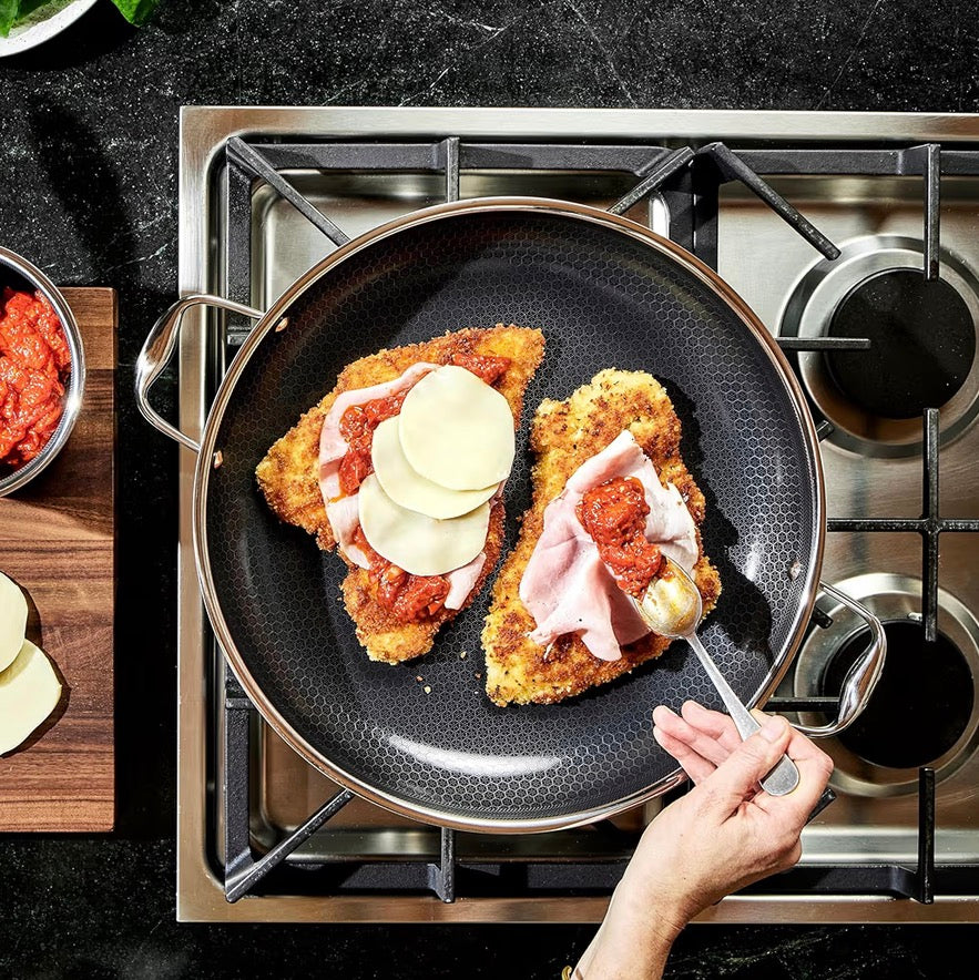 HexClad Commercial 7 Piece Cookware Pan Set Hybrid Nonstick Stainless Steel