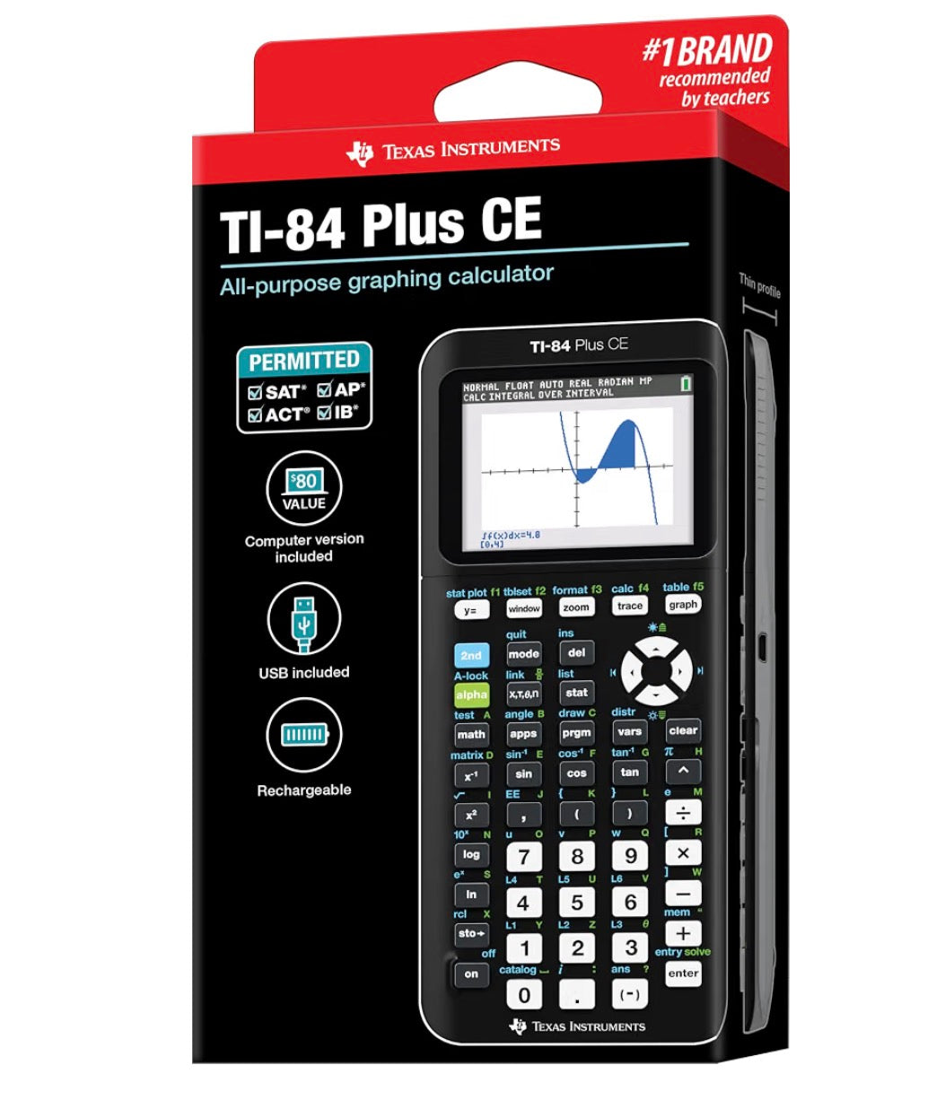 Texas Instruments TI-84 Plus CE Python Color Graphing Calculator Black