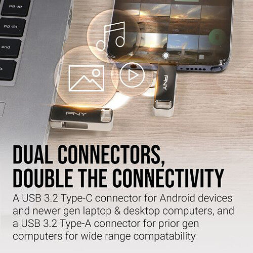 PNY DUO LINK 128GB USB-C & USB-A 3.2 Dual Flash Drive