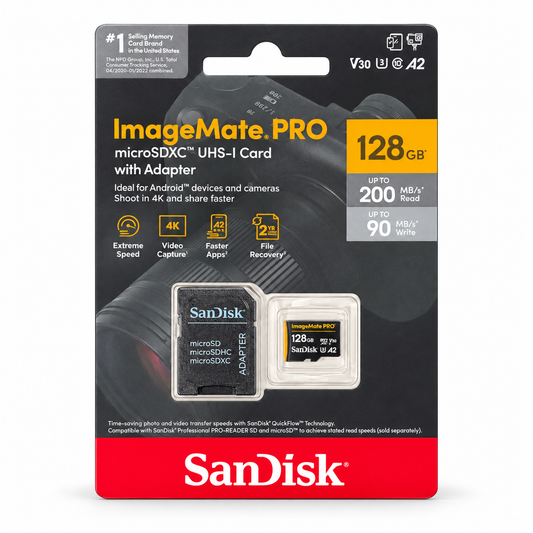 SanDisk ImageMate PRO 128GB microSDXC Card 200MB/s with Adapter