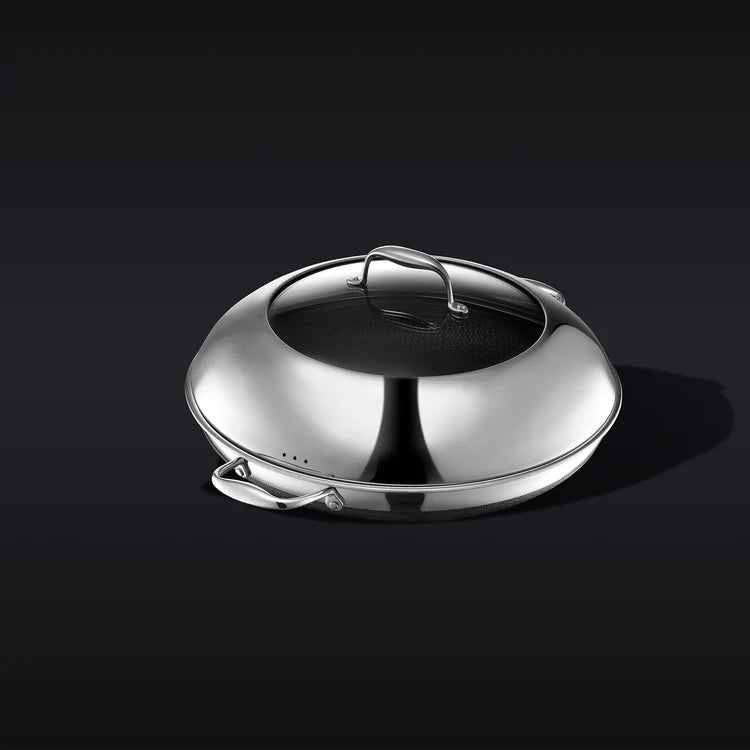 HexClad 14" Hybrid Nonstick Fry Pan w/ Lid Induction Oven Safe