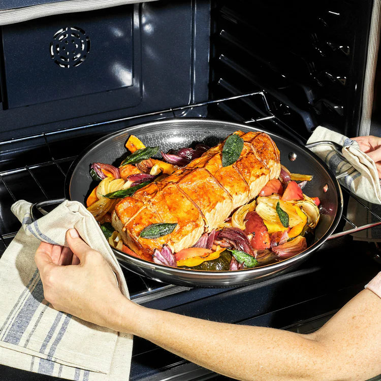 HexClad 14" Hybrid Nonstick Fry Pan w/ Lid Induction Oven Safe