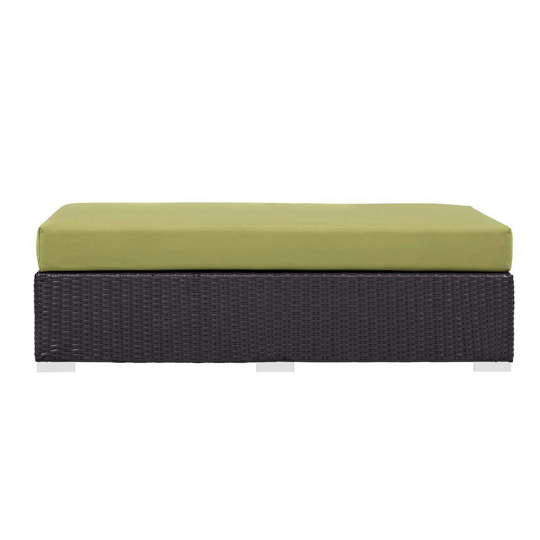 Modway Convene Outdoor Patio Rectangle Ottoman EEI-1847-EXP-PER-Y Espresso/Peridot