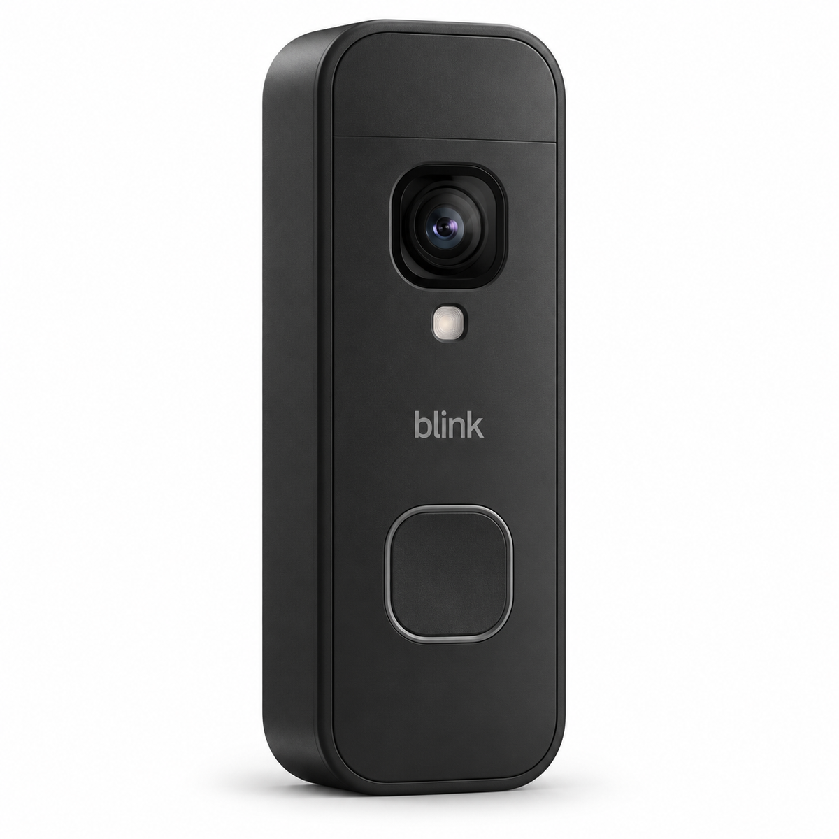 Blink Battery Doorbell 2K+ in black, depth view