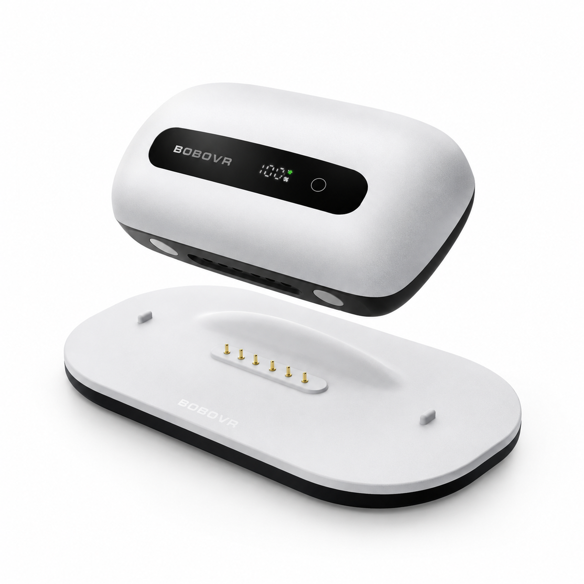 BOBOVR BM60 battery positioned above charging dock