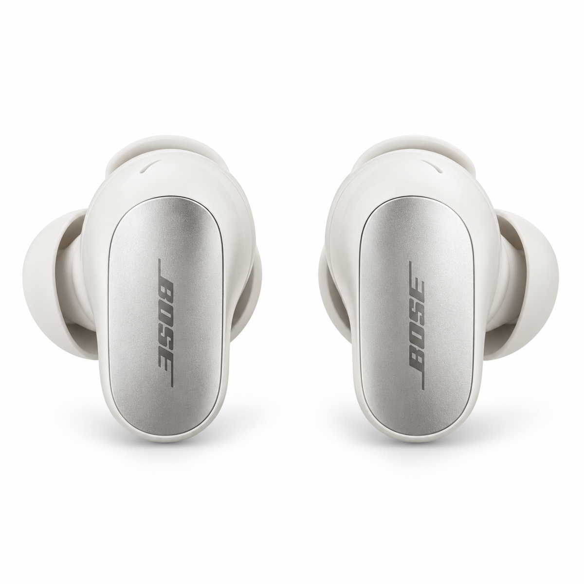 Bose QuietComfort Ultra White Smoke — Pair of earbuds front view