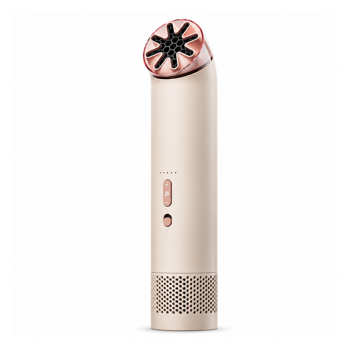 Dyson HushJet Mini Cool portable fan in Stone Blush on white background