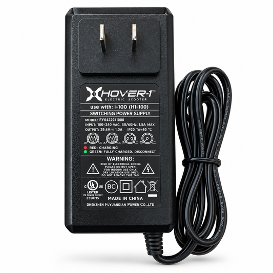 Hover-1 FY0422941000 29.4V 1A charger with attached cable, view 1