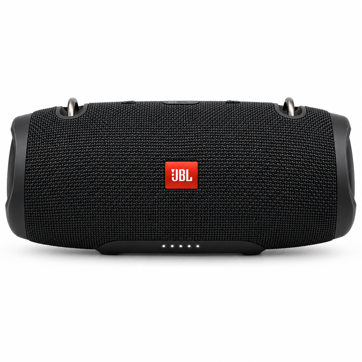 JBL Xtreme 2 black woven fabric and battery indicator detail