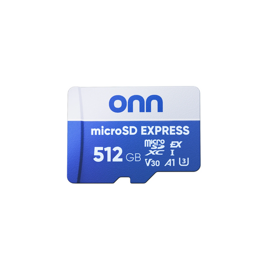 onn 512GB MicroSDXC Express Memory Card High-Speed Storage Adapter
