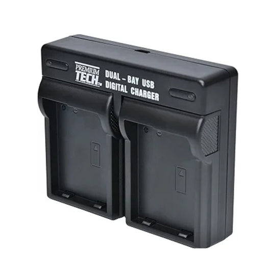 Premium Tech Dual Bay USB Digital Charger Model PT-2B8 for Canon BM-LPE12 Battery