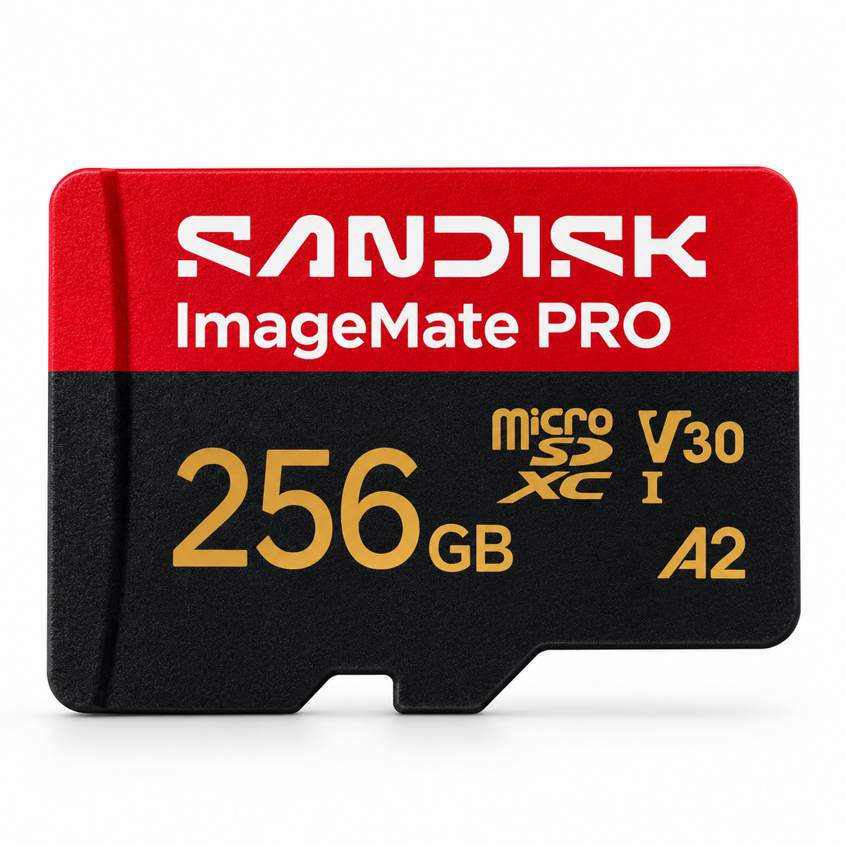SanDisk ImageMate PRO 256GB microSDXC card front view