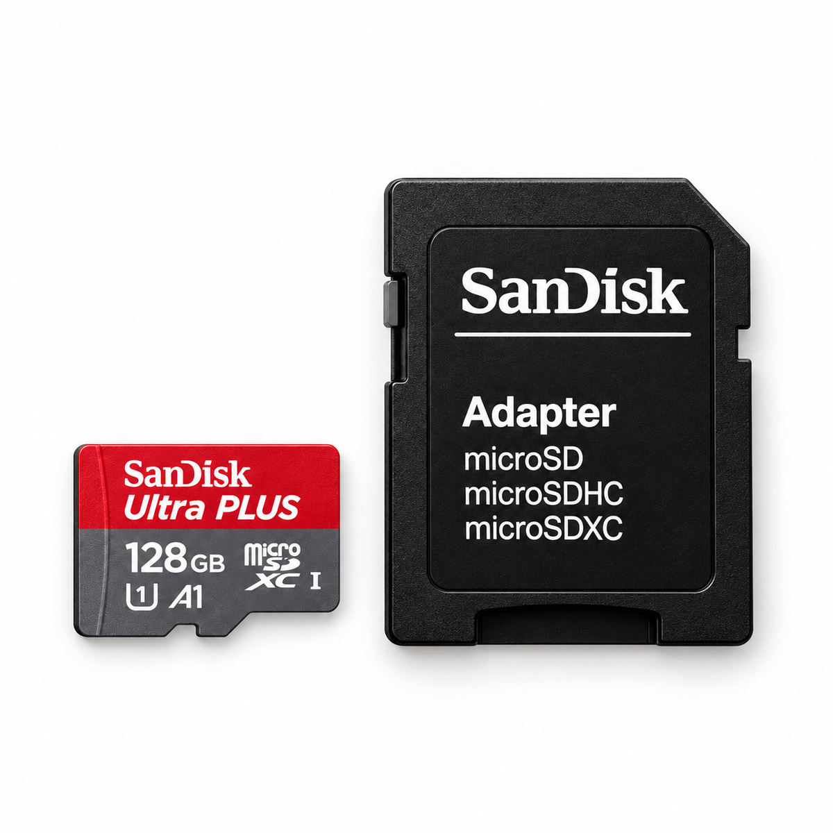 SanDisk Ultra PLUS 128GB with SD adapter - view 1