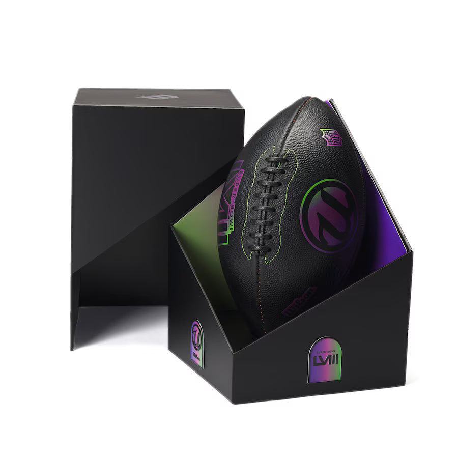 Wilson x Usher SBLVIII Collab Football – Black/Green/Purple, Limited Edition