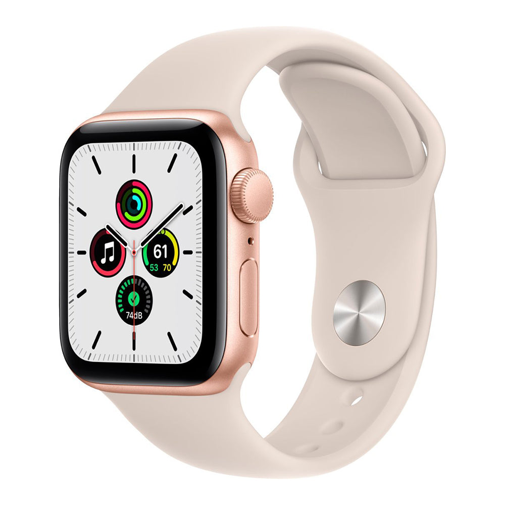 Apple Watch SE (1st Generation GPS) 40mm Gold Aluminum Case with Starlight Sport Band - Gold (MKQ03LL/A)